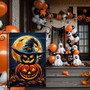 Double-Sided Halloween Jack O' Lantern Garden Flag 12x18 - Holiday Outdoor DéCor For Yard
