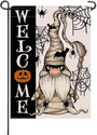 Spooky Halloween Mummy Gnome Flag - Outdoor Garden Decoration With Spider Web And Pumpkin Theme