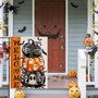 Spooky Halloween Pumpkin Garden Flag With Ghosts & Skeletons - Outdoor Decor For Yard & Lawn