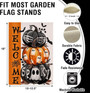 Spooky Halloween Pumpkin Garden Flag With Ghosts & Skeletons - Outdoor Decor For Yard & Lawn