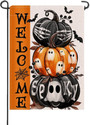 Spooky Halloween Pumpkin Garden Flag With Ghosts & Skeletons - Outdoor Decor For Yard & Lawn