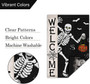 Spooky Skeleton-Themed Halloween Garden Flag - 12x18 Double Sided Burlap DéCor For Outdoor Seasonal Display