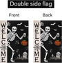 Spooky Skeleton-Themed Halloween Garden Flag - 12x18 Double Sided Burlap DéCor For Outdoor Seasonal Display