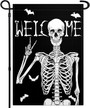 Halloween Skeleton Garden Flag 12x18 Inch Double-Sided For Outdoor Yard Decor