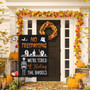 Halloween Skeleton Garden Flag - Trick Or Treat Outdoor Decor - Skull Ghost No Trespassing - Double Sided Burlap