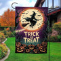 Spooky Trick Or Treat Halloween Flag For Outdoor Gardens - Witch-Themed Seasonal Yard Decor