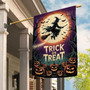 Spooky Trick Or Treat Halloween Flag For Outdoor Gardens - Witch-Themed Seasonal Yard Decor