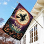 Spooky Trick Or Treat Halloween Flag For Outdoor Gardens - Witch-Themed Seasonal Yard Decor