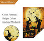 Double-Sided Witch Halloween Garden Flag - 12x18 Burlap Seasonal Outdoor Decor