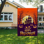 Spooky Haunted House Pumpkin Garden Flag - Halloween Outdoor Patio Decor