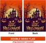 Spooky Haunted House Pumpkin Garden Flag - Halloween Outdoor Patio Decor