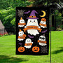Personalized Ghost Family Halloween House Flag – Custom Name Yard Decor for Spooky Season