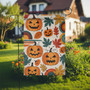 Retro Halloween Garden Flag With Jack-O'-Lanterns And Colorful Leaves - Vintage Fall Outdoor Decoration