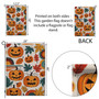 Retro Halloween Garden Flag With Jack-O'-Lanterns And Colorful Leaves - Vintage Fall Outdoor Decoration