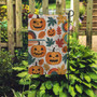 Retro Halloween Garden Flag With Jack-O'-Lanterns And Colorful Leaves - Vintage Fall Outdoor Decoration