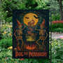 Skeleton Halloween Garden Flag For Feminists - Witches & Cauldron Design For Yard Decor
