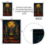 Skeleton Halloween Garden Flag For Feminists - Witches & Cauldron Design For Yard Decor