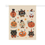 Spooky Vintage Halloween Flag - Black Cat & Pumpkin Folk Art For Garden Decoration
