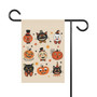 Spooky Vintage Halloween Flag - Black Cat & Pumpkin Folk Art For Garden Decoration