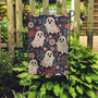 Cute Halloween Garden Flag - Whimsical Ghosts & Florals For Outdoor Fall Decor