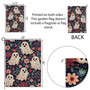 Cute Halloween Garden Flag - Whimsical Ghosts & Florals For Outdoor Fall Decor