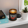 Spooky “Boo” Soy Candle in Amber Jar – Funny Halloween Decor for Fall Parties