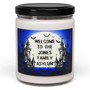 Custom Halloween Soy Candle – “Welcome to the Asylum” Spooky Name Decor Gift