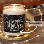 Personalized Halloween Soy Candle – Custom Autumn Decor for Spooky Season