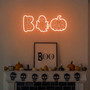 Cute Boo Ghost Halloween Neon Sign For Kids' Room Decor - Pumpkin Theme With Spider Web