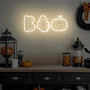 Cute Boo Ghost Halloween Neon Sign For Kids' Room Decor - Pumpkin Theme With Spider Web