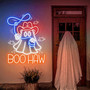 Boohaw Neon Sign – Cowboy Ghost LED Wall Art for Retro Western Halloween Decor