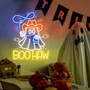 Boohaw Neon Sign – Cowboy Ghost LED Wall Art for Retro Western Halloween Decor