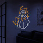 Cat Ghost Neon Sign – Spooky Halloween LED Decor for Cat Moms & Cozy Bedrooms