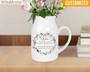 Personalized Mom Ceramic Flower Vase With Custom Quote For Mother's Day 2025 Gift - Ceramic Pitcher From Kids