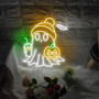Cute Ghost Neon Sign – Funny Spooky LED Light for Women’s Halloween & Fall Gifts