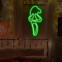 Scream Ghostface Neon Sign – Spooky LED Halloween Wall Decor for Horror Fans