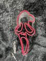 Scream Ghostface Neon Sign – Spooky LED Halloween Wall Decor for Horror Fans