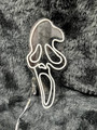 Scream Ghostface Neon Sign – Spooky LED Halloween Wall Decor for Horror Fans