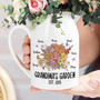Custom Grandma's Garden Ceramic Flower Vase With Grandkids Name For Mother's Day - Personalized Birth Month Flowers