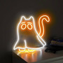 Halloween Cat Ghost Neon Sign – Fun LED Bedroom Decor for Cat Moms