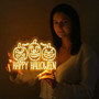 Happy Halloween Ghost Neon Sign – Funny Spooky LED Light for Party & Fall Gifts