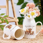 Thoughtful Mother's Day Ceramic Flower Vase With Custom Highland Cow Design For Mom Or Grandma Gift