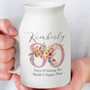Custom 80th Birthday Ceramic Flower Vase For Grandma - Thoughtful Mother's Day Gift