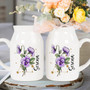 Touching Birth Ceramic Flower Vase For Mom - Custom Mother's Day & Birthday Gift From Daughter