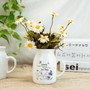 Thoughtful Personalized Ceramic Flower Vase With Wildflower Design For Grandma - Heartfelt Gift For Mom, Mother's Day Present