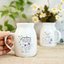 Thoughtful Personalized Ceramic Flower Vase With Wildflower Design For Grandma - Heartfelt Gift For Mom, Mother's Day Present