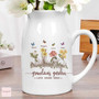 Thoughtful Garden Ceramic Flower Vase For Grandma - Personalized Mother's Day Gift With Birth Month Flowers And Family Names