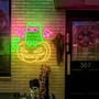 Glowing Pumpkin Cat Neon Sign – Glowing Halloween LED Bedroom Decor for Cat Lovers