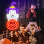 Pumpkin Ghost Neon Sign For Kids - Halloween Party Decor And Gifts