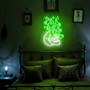 Handmade Skull Heart Fire Neon Sign For Halloween Gothic Home Decor - Unique Horror Party Wall Art